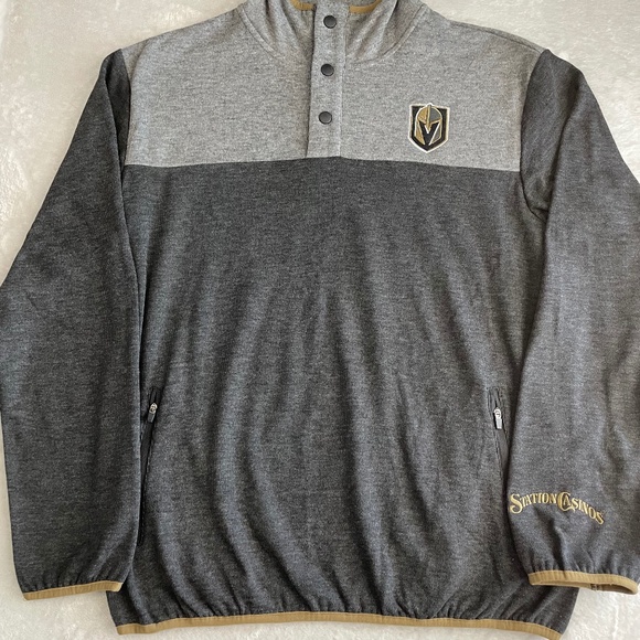 Las Vegas Golden Knights Station Casinos Sweatshirt 1/4 Button Snap Adult Large - Picture 1 of 12